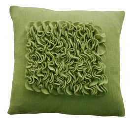 green felted pillow felted pillow, green pillow, eco-friendly pillow