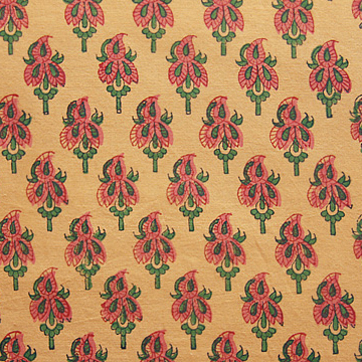 paisley Indian fabric swatch Orange Paisley Exotic Sari Print