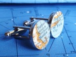 sterling silver vintage map cuff links Christmas gift ideas for men