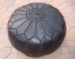 black leather moroccan pouf Christmas gift guide moroccan ottoman