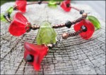 red poppy bracelet Christmas gift ideas red bracelet