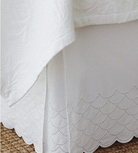 Embroidered bedskirt from Garnet Hill