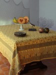 Yellow summer beach floral cotton tablecloth