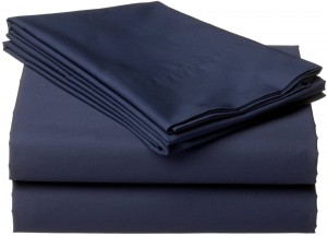 blue cotton bed sheet