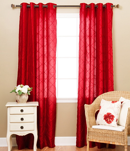 Faux silk pintuck curtains
