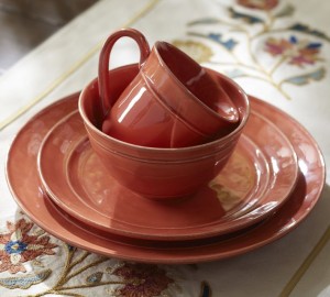 red dinner plates
