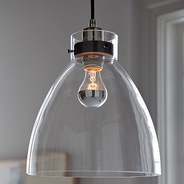 Industrial glass pendant