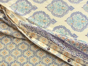 blue and yellow reversible duvet