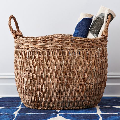 oversized seagrass basket Ideas for Bathroom Storage