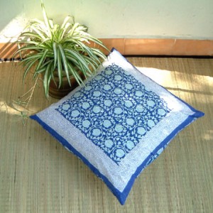blue and white floral euro sham