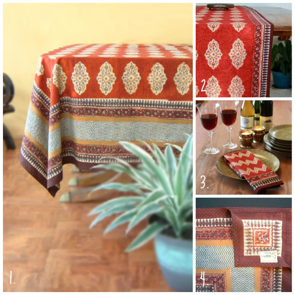 red moroccan napkins, moroccan table runner