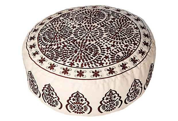 white and black leather round ottoman round ethnic ottoman