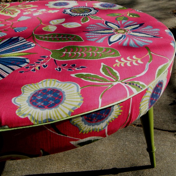 upcycled ottoman handmade colorful ottoman
