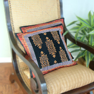 kilim noir throw pillow Black and Gold Throw Pillow