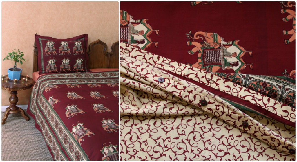 bed sheets to go with burgundy indian bedspread