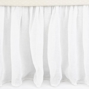 white linen bedskirt