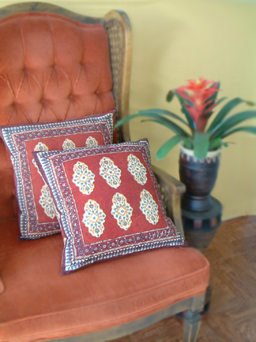 Rust and Cinnamon Moroccan Throw Pillows