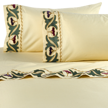 Cream sheets with suzani border