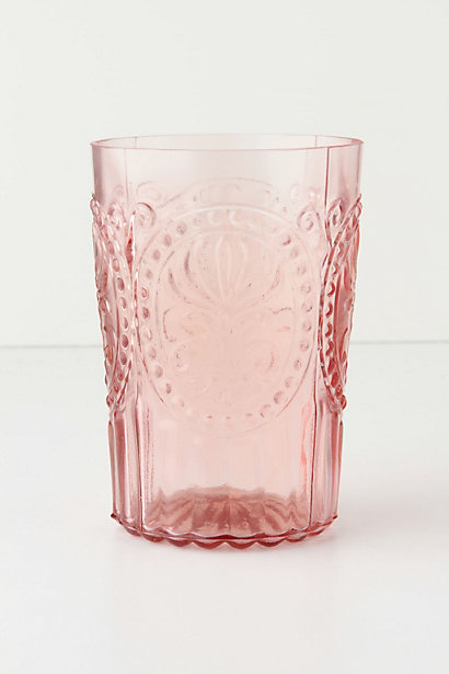 Pink glass tumbler