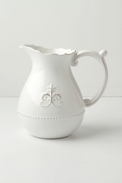 off white water pitcher