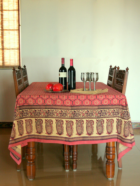 rose pink table linens