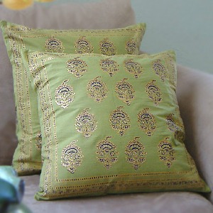 asian green floral pillow green and gold throw pillow cover