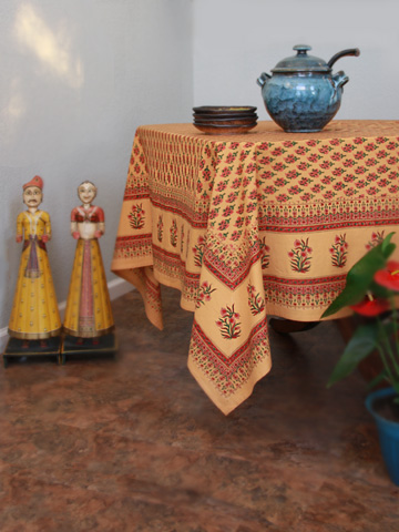 indian summer tablecloth Hand printed Tablecloth