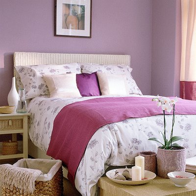 A soothing mauve bedroom