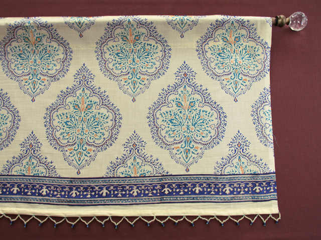 yellow and blue valance