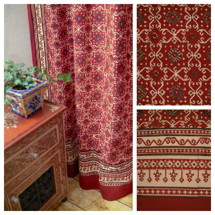 red turkish shower curtain