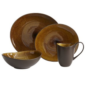 tigers eye dinnerware gold and chocolate plates