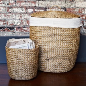 woven wastebin and hamper natural laundry hamper