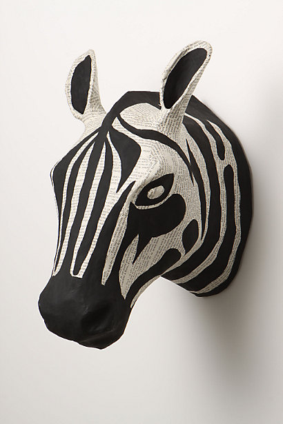 zebra bust black and white wall art