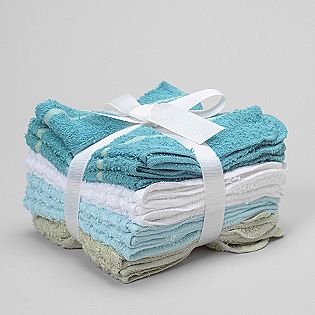 Turquoise stripe washcloth set