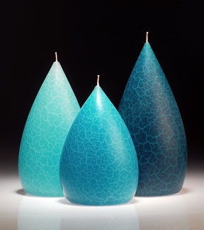 Free form turquoise candles