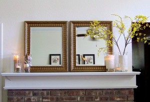 Burlap vase mantel