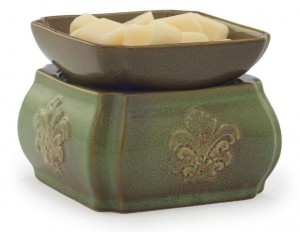 Spring Damask Candle Warmer with dish scent warmer