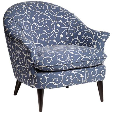 blue and white chair 