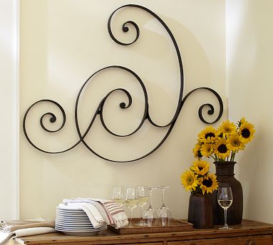 Scrolling iron wall art