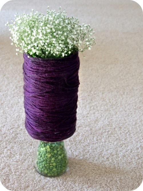 purple and green centerpiece spring centerpiece