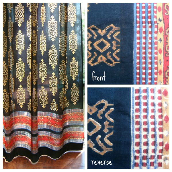 black and gold kilim curtains