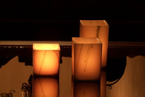 battery powered luminaries Q candles home yoga studio decor