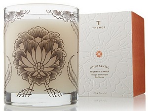 Thymes Lotus Santal Candle - Candles Off Main