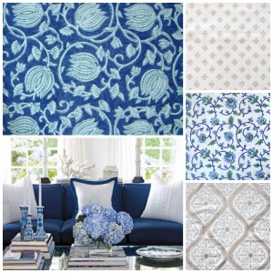 Clockwise from Top:  Midnight Lotus; Nizam's Pearls; Moonlit Taj; Vanilla Glacé, David Lawrence living room via House Beautiful
