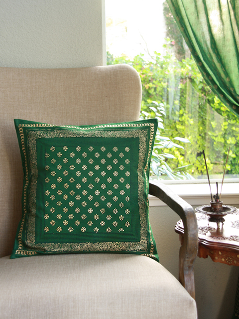 Empress's Emeralds throw pillow cover