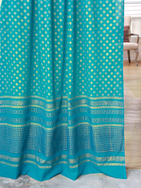 Jeweled peacock sheer curtain
