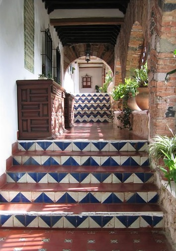 Blue and White Harlequin, Mexican Tiles - Apartment Therapy