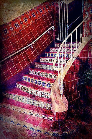 Mexican Tile Staircase, Los Angeles California  - photo by Anna Delores