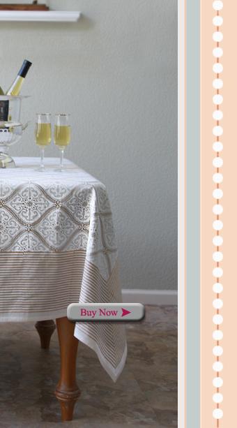 Vanilla Glac� ~ White Gold Romantic Elegant Luxury Tablecloth