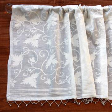 Ivy Lace  ~ White Country Beaded Window Valance